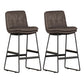 Faux Leather Bar Stools Industrial Metal Patio Bar Stool with Black Legs Dark Coffee 2 Piece Set Clearhalo 'Bar Furniture' 'Bar Stools' 'bar_stools' 'furn' 'furn_bar_stools' 'Furniture' 'Kitchen & Dining Furniture' 7806593