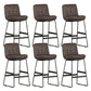 Faux Leather Bar Stools Industrial Metal Patio Bar Stool with Black Legs Dark Coffee 6 Piece Set Clearhalo 'Bar Furniture' 'Bar Stools' 'bar_stools' 'furn' 'furn_bar_stools' 'Furniture' 'Kitchen & Dining Furniture' 7806595
