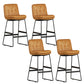 Faux Leather Bar Stools Industrial Metal Patio Bar Stool with Black Legs Light Brown 4 Piece Set Clearhalo 'Bar Furniture' 'Bar Stools' 'bar_stools' 'furn' 'furn_bar_stools' 'Furniture' 'Kitchen & Dining Furniture' 7806599