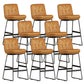 Faux Leather Bar Stools Industrial Metal Patio Bar Stool with Black Legs Light Brown 8 Piece Set Clearhalo 'Bar Furniture' 'Bar Stools' 'bar_stools' 'furn' 'furn_bar_stools' 'Furniture' 'Kitchen & Dining Furniture' 7806601