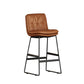 Faux Leather Bar Stools Industrial Metal Patio Bar Stool with Black Legs Dark Brown 1 Piece Clearhalo 'Bar Furniture' 'Bar Stools' 'bar_stools' 'furn' 'furn_bar_stools' 'Furniture' 'Kitchen & Dining Furniture' 7806602