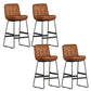 Faux Leather Bar Stools Industrial Metal Patio Bar Stool with Black Legs Dark Brown 4 Piece Set Clearhalo 'Bar Furniture' 'Bar Stools' 'bar_stools' 'furn' 'furn_bar_stools' 'Furniture' 'Kitchen & Dining Furniture' 7806604