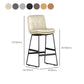 Faux Leather Bar Stools Industrial Metal Patio Bar Stool with Black Legs Clearhalo 'Bar Furniture' 'Bar Stools' 'bar_stools' 'furn' 'furn_bar_stools' 'Furniture' 'Kitchen & Dining Furniture' 7806608