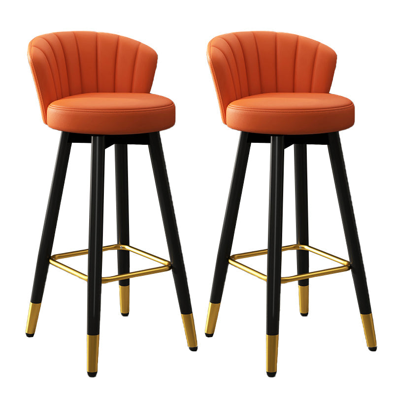Silla contemporánea del mostrador de la sala de estar de la imitación de cuero de los taburetes de bar de las piernas del metal