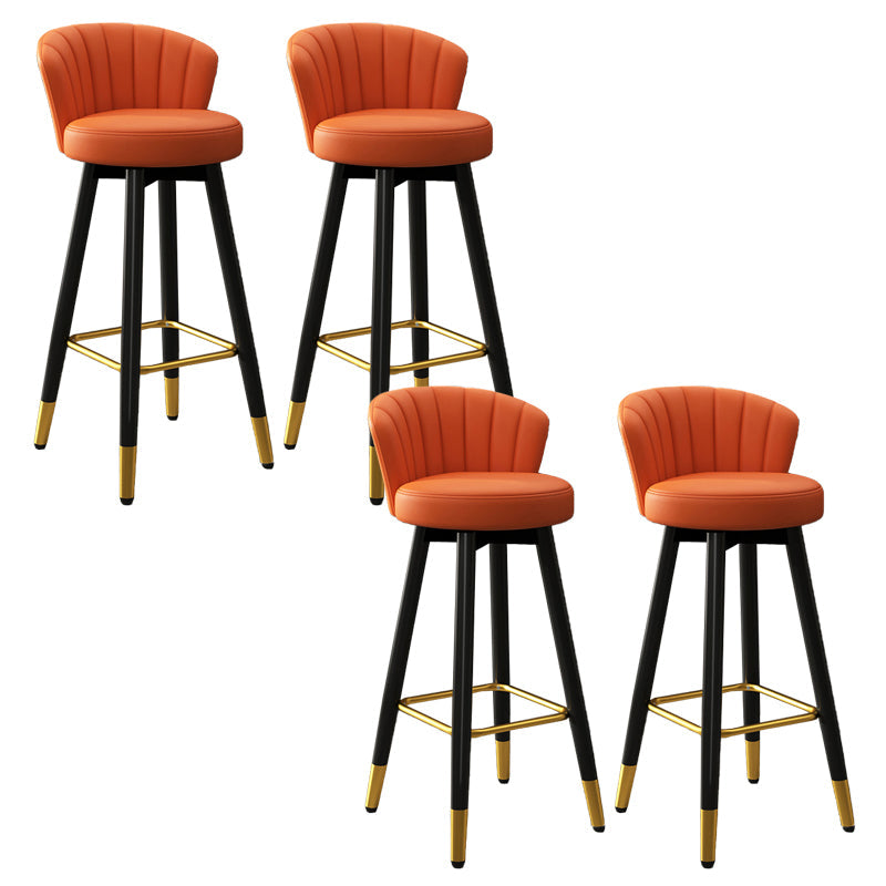 Silla contemporánea del mostrador de la sala de estar de la imitación de cuero de los taburetes de bar de las piernas del metal