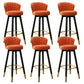 Silla contemporánea del mostrador de la sala de estar de la imitación de cuero de los taburetes de bar de las piernas del metal