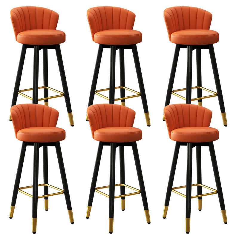 Silla contemporánea del mostrador de la sala de estar de la imitación de cuero de los taburetes de bar de las piernas del metal