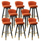Silla contemporánea del mostrador de la sala de estar de la imitación de cuero de los taburetes de bar de las piernas del metal
