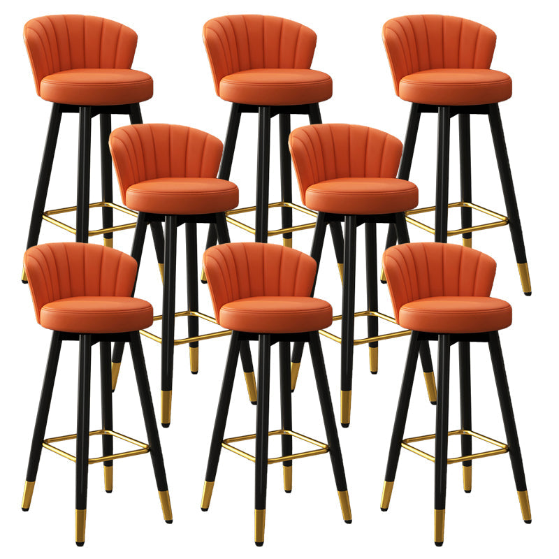 Silla contemporánea del mostrador de la sala de estar de la imitación de cuero de los taburetes de bar de las piernas del metal
