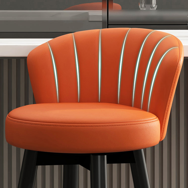 Silla contemporánea del mostrador de la sala de estar de la imitación de cuero de los taburetes de bar de las piernas del metal