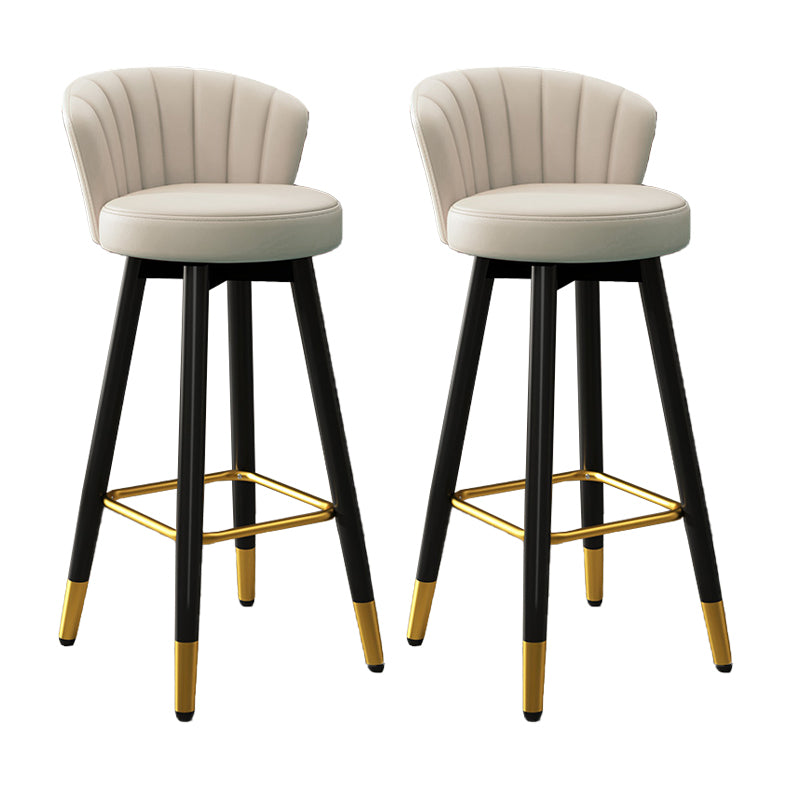 Silla contemporánea del mostrador de la sala de estar de la imitación de cuero de los taburetes de bar de las piernas del metal