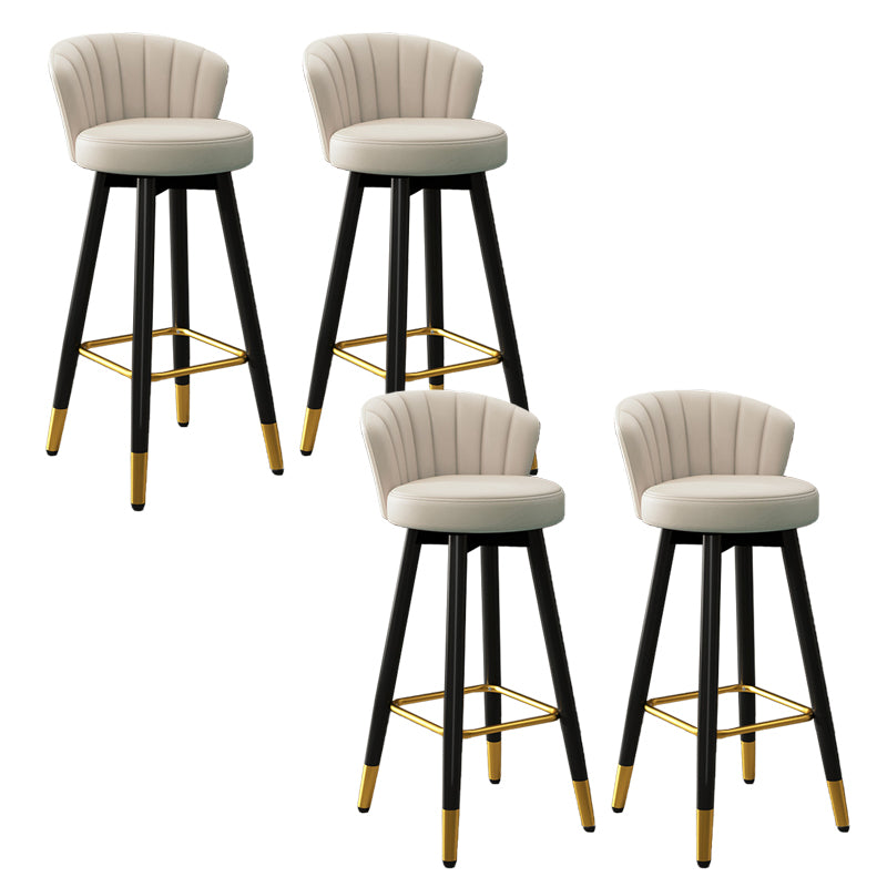 Silla contemporánea del mostrador de la sala de estar de la imitación de cuero de los taburetes de bar de las piernas del metal