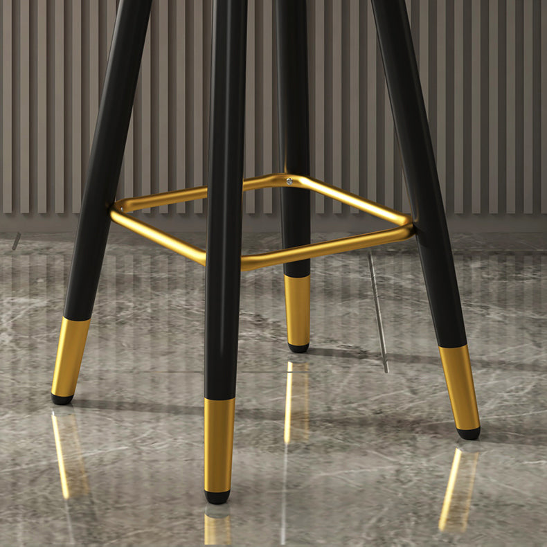 Silla contemporánea del mostrador de la sala de estar de la imitación de cuero de los taburetes de bar de las piernas del metal