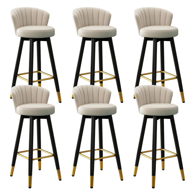 Silla contemporánea del mostrador de la sala de estar de la imitación de cuero de los taburetes de bar de las piernas del metal
