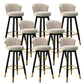 Silla contemporánea del mostrador de la sala de estar de la imitación de cuero de los taburetes de bar de las piernas del metal