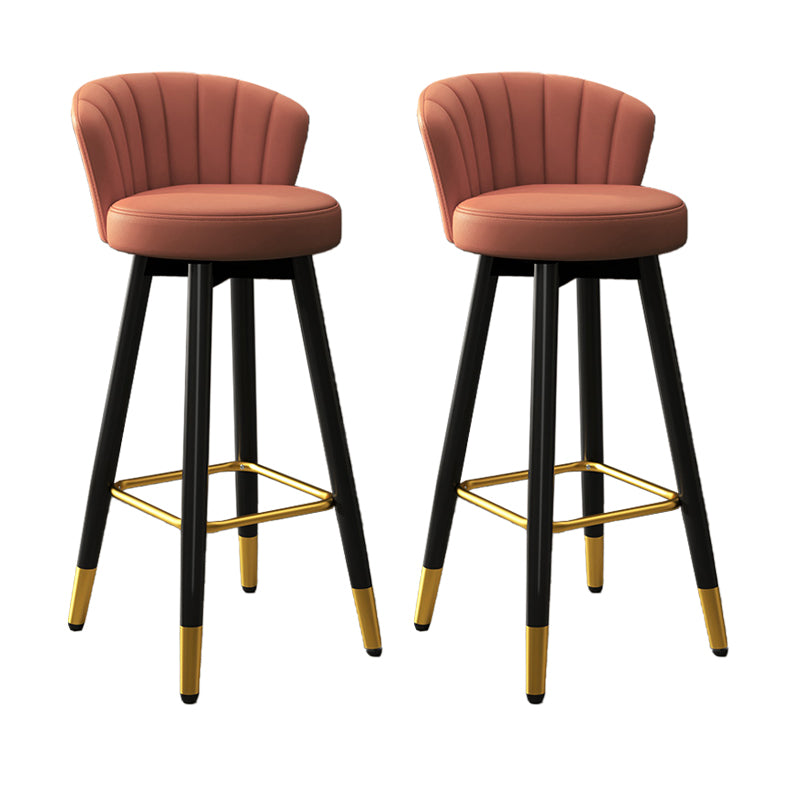 Silla contemporánea del mostrador de la sala de estar de la imitación de cuero de los taburetes de bar de las piernas del metal