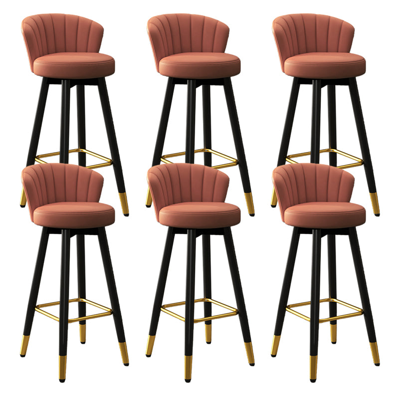 Silla contemporánea del mostrador de la sala de estar de la imitación de cuero de los taburetes de bar de las piernas del metal