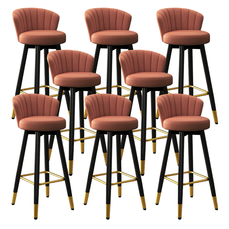 Silla contemporánea del mostrador de la sala de estar de la imitación de cuero de los taburetes de bar de las piernas del metal