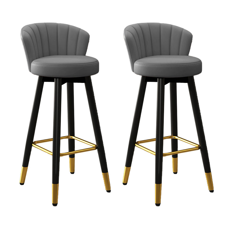 Silla contemporánea del mostrador de la sala de estar de la imitación de cuero de los taburetes de bar de las piernas del metal