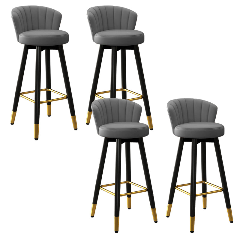 Silla contemporánea del mostrador de la sala de estar de la imitación de cuero de los taburetes de bar de las piernas del metal