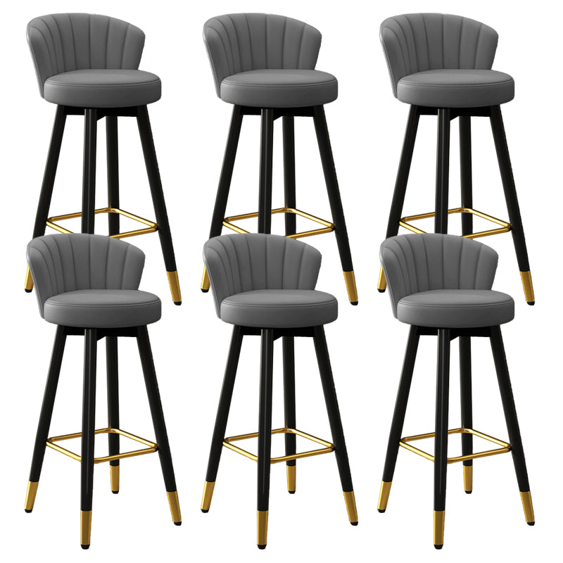 Silla contemporánea del mostrador de la sala de estar de la imitación de cuero de los taburetes de bar de las piernas del metal