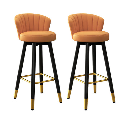 Silla contemporánea del mostrador de la sala de estar de la imitación de cuero de los taburetes de bar de las piernas del metal