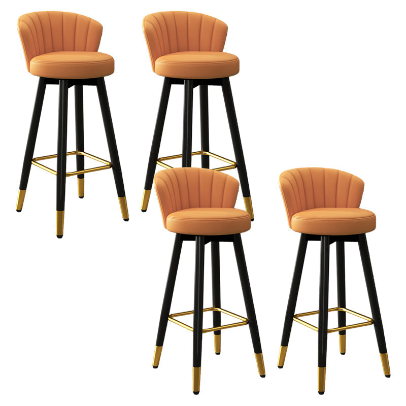 Silla contemporánea del mostrador de la sala de estar de la imitación de cuero de los taburetes de bar de las piernas del metal