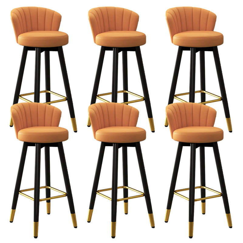 Silla contemporánea del mostrador de la sala de estar de la imitación de cuero de los taburetes de bar de las piernas del metal