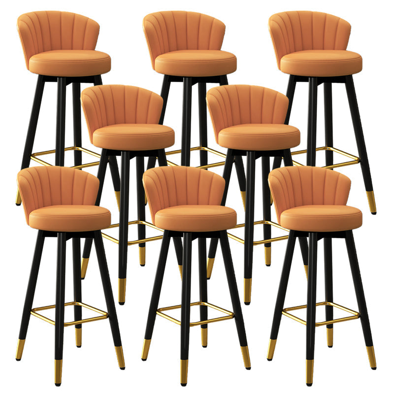 Silla contemporánea del mostrador de la sala de estar de la imitación de cuero de los taburetes de bar de las piernas del metal