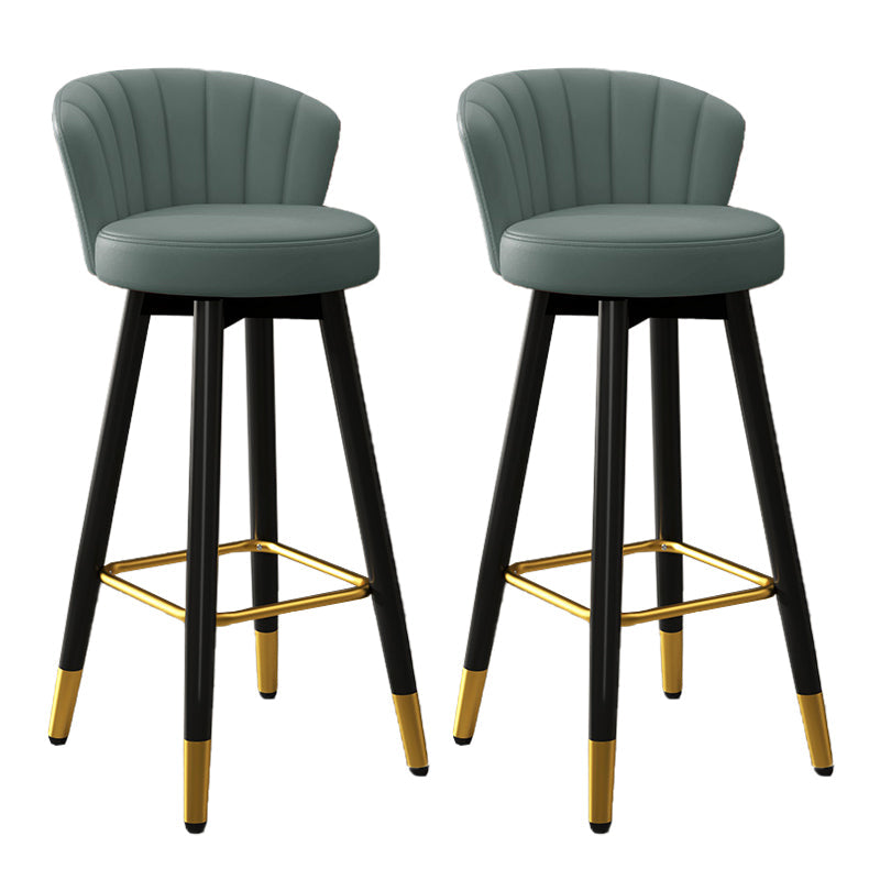Silla contemporánea del mostrador de la sala de estar de la imitación de cuero de los taburetes de bar de las piernas del metal