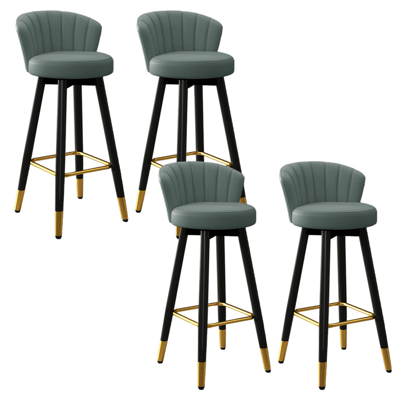 Silla contemporánea del mostrador de la sala de estar de la imitación de cuero de los taburetes de bar de las piernas del metal