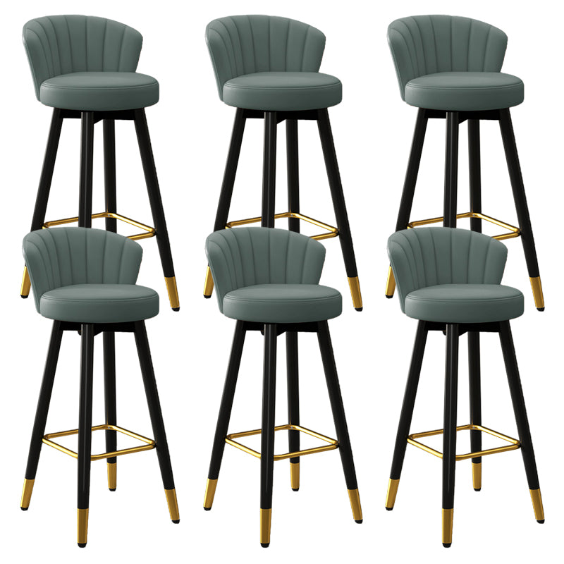 Silla contemporánea del mostrador de la sala de estar de la imitación de cuero de los taburetes de bar de las piernas del metal