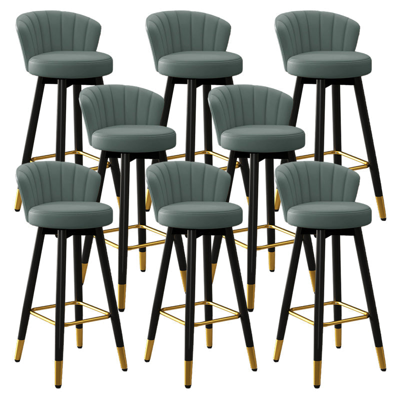 Silla contemporánea del mostrador de la sala de estar de la imitación de cuero de los taburetes de bar de las piernas del metal