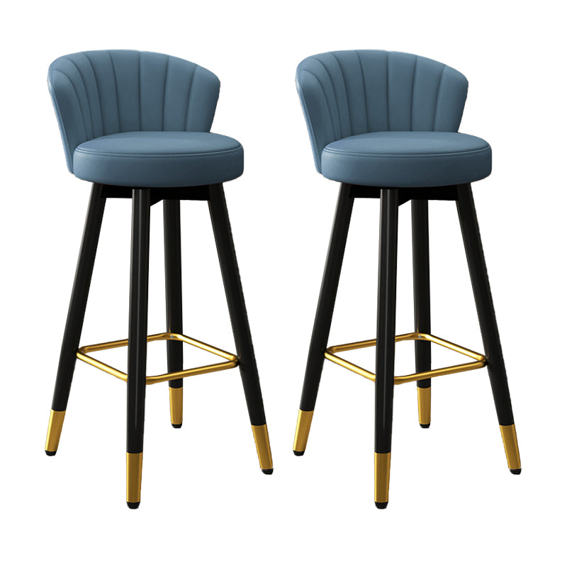 Silla contemporánea del mostrador de la sala de estar de la imitación de cuero de los taburetes de bar de las piernas del metal