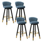 Silla contemporánea del mostrador de la sala de estar de la imitación de cuero de los taburetes de bar de las piernas del metal