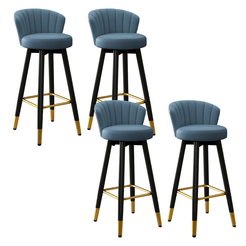 Silla contemporánea del mostrador de la sala de estar de la imitación de cuero de los taburetes de bar de las piernas del metal