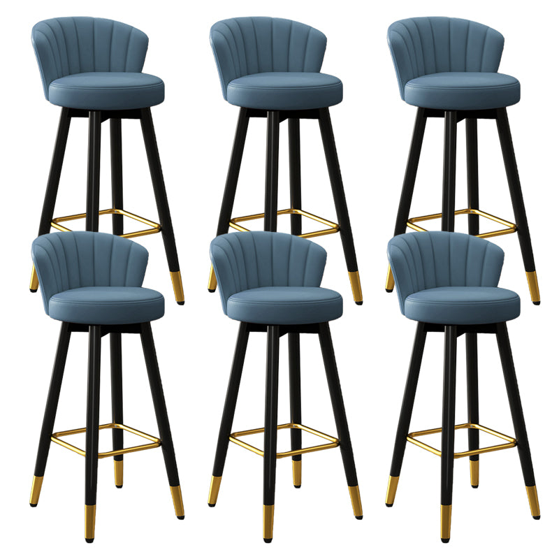 Silla contemporánea del mostrador de la sala de estar de la imitación de cuero de los taburetes de bar de las piernas del metal