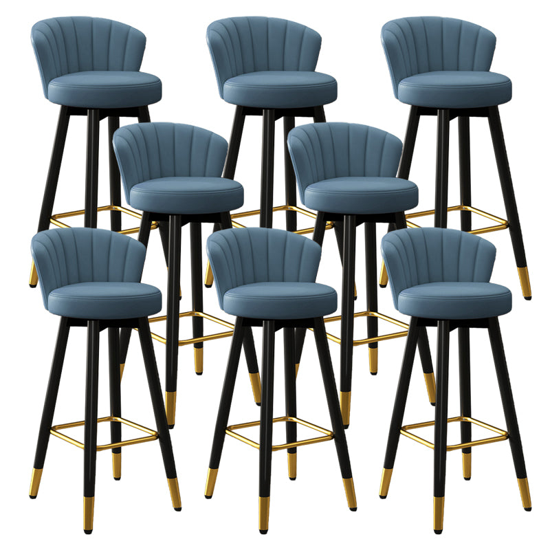 Silla contemporánea del mostrador de la sala de estar de la imitación de cuero de los taburetes de bar de las piernas del metal