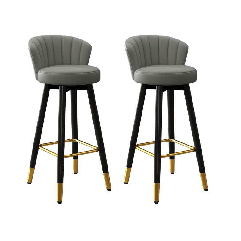 Silla contemporánea del mostrador de la sala de estar de la imitación de cuero de los taburetes de bar de las piernas del metal