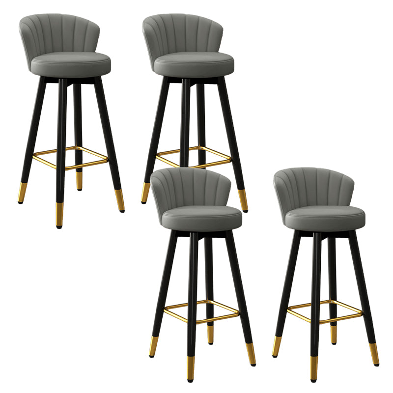 Silla contemporánea del mostrador de la sala de estar de la imitación de cuero de los taburetes de bar de las piernas del metal
