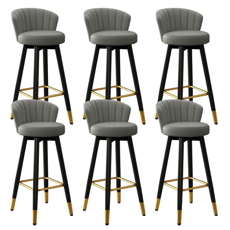 Silla contemporánea del mostrador de la sala de estar de la imitación de cuero de los taburetes de bar de las piernas del metal