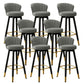 Silla contemporánea del mostrador de la sala de estar de la imitación de cuero de los taburetes de bar de las piernas del metal