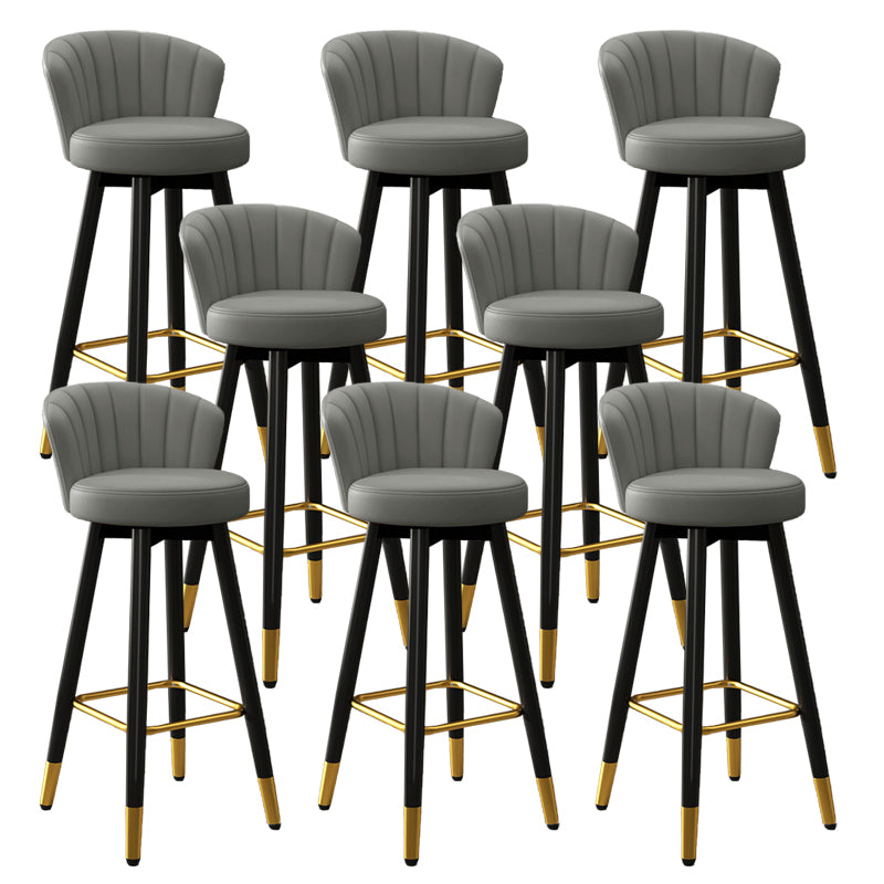 Silla contemporánea del mostrador de la sala de estar de la imitación de cuero de los taburetes de bar de las piernas del metal