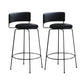 Industrial Style Metal Bar Stool Footrest Counter Stool for Living Room Black 2 Piece Set Clearhalo 'Bar Furniture' 'Bar Stools' 'bar_stools' 'furn' 'furn_bar_stools' 'Furniture' 'Kitchen & Dining Furniture' 7806657