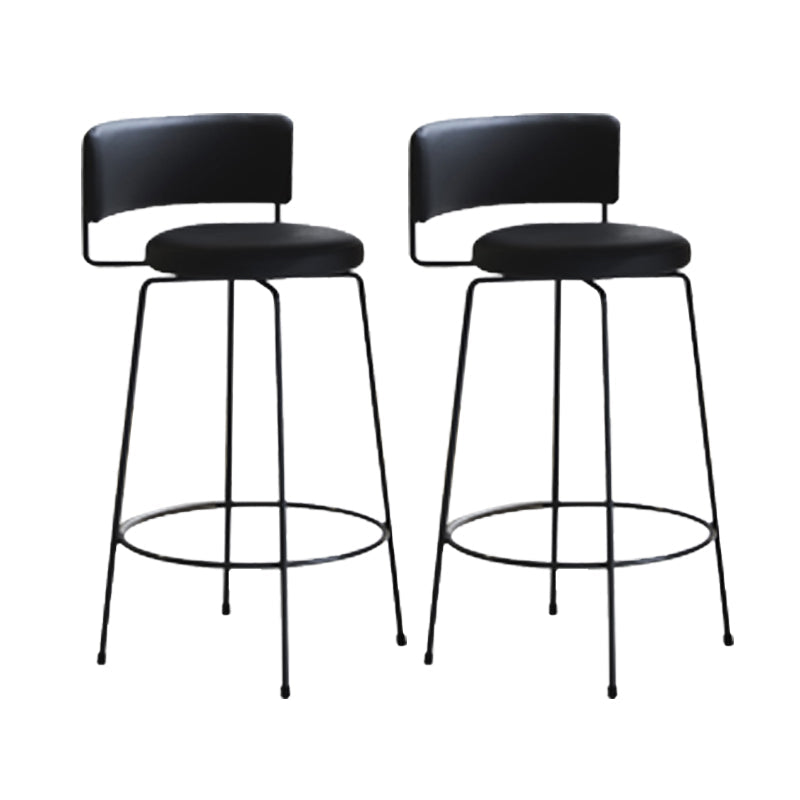 Industrial Style Metal Bar Stool Footrest Counter Stool for Living Room Black 2 Piece Set Clearhalo 'Bar Furniture' 'Bar Stools' 'bar_stools' 'furn' 'furn_bar_stools' 'Furniture' 'Kitchen & Dining Furniture' 7806657