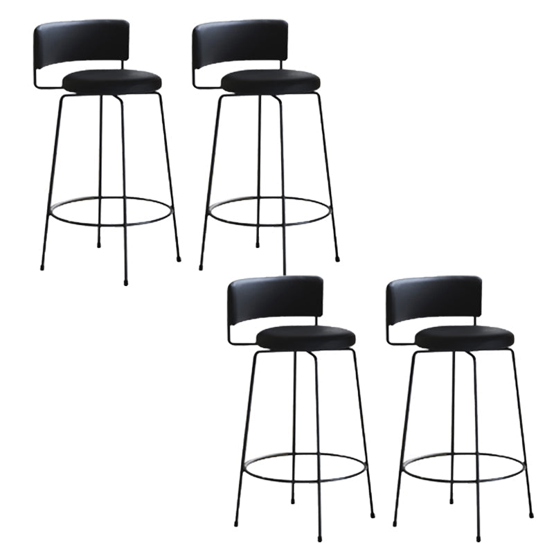 Industrial Style Metal Bar Stool Footrest Counter Stool for Living Room Black 4 Piece Set Clearhalo 'Bar Furniture' 'Bar Stools' 'bar_stools' 'furn' 'furn_bar_stools' 'Furniture' 'Kitchen & Dining Furniture' 7806659
