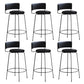 Industrial Style Metal Bar Stool Footrest Counter Stool for Living Room Black 6 Piece Set Clearhalo 'Bar Furniture' 'Bar Stools' 'bar_stools' 'furn' 'furn_bar_stools' 'Furniture' 'Kitchen & Dining Furniture' 7806660