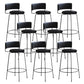 Industrial Style Metal Bar Stool Footrest Counter Stool for Living Room Black 8 Piece Set Clearhalo 'Bar Furniture' 'Bar Stools' 'bar_stools' 'furn' 'furn_bar_stools' 'Furniture' 'Kitchen & Dining Furniture' 7806663