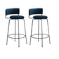 Industrial Style Metal Bar Stool Footrest Counter Stool for Living Room Blue 2 Piece Set Clearhalo 'Bar Furniture' 'Bar Stools' 'bar_stools' 'furn' 'furn_bar_stools' 'Furniture' 'Kitchen & Dining Furniture' 7806666