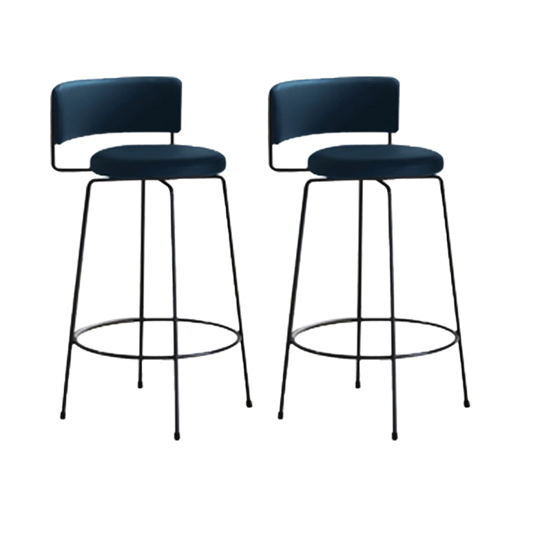 Industrial Style Metal Bar Stool Footrest Counter Stool for Living Room Blue 2 Piece Set Clearhalo 'Bar Furniture' 'Bar Stools' 'bar_stools' 'furn' 'furn_bar_stools' 'Furniture' 'Kitchen & Dining Furniture' 7806666